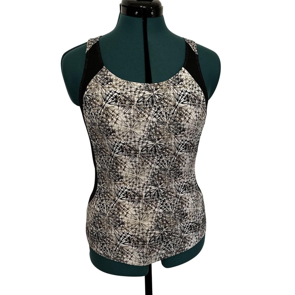 The North Face Shirt Womens Medium Black White Racerback Tank Top Athletic‎ Mesh